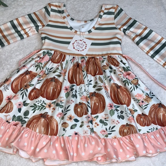NWT Cheeky Plum Elara Knit Dress Pumpkin Patch 2T - Picture 10 of 10